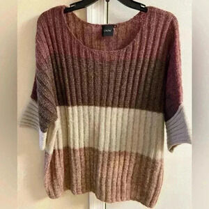 Cliche sweater crewneck pullover elbow length sleeve wool mohair blend Medium